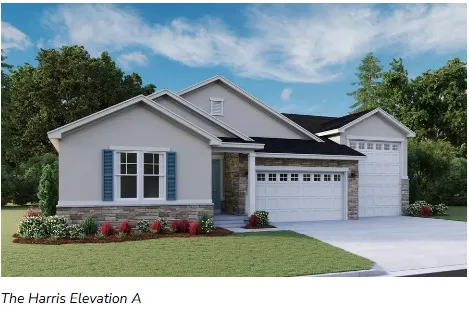 Contemporary exterior with light gray stucco and stone accents