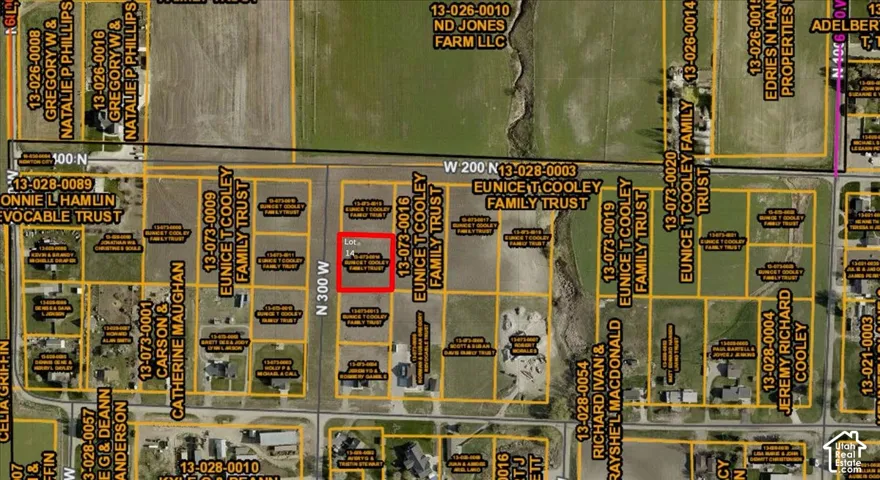 Property Parcel Map. Depicting property lines, parcel identification numbers, and owner details for the property