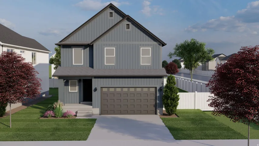 Contemporary exterior featuring vertical siding and a dark roof