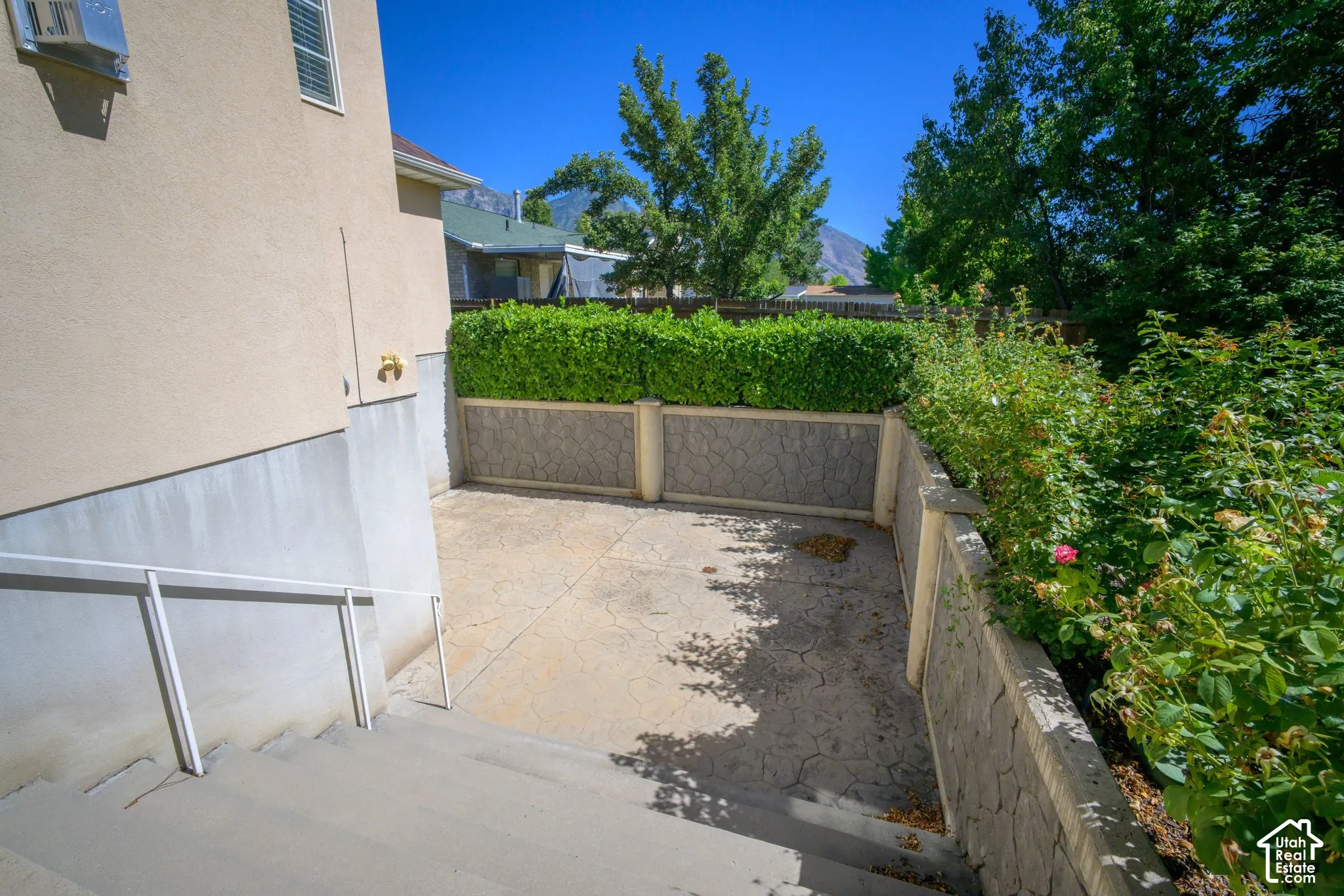 Basement entrance and patio