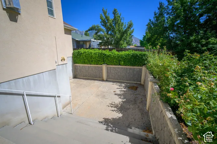 Basement entrance and patio