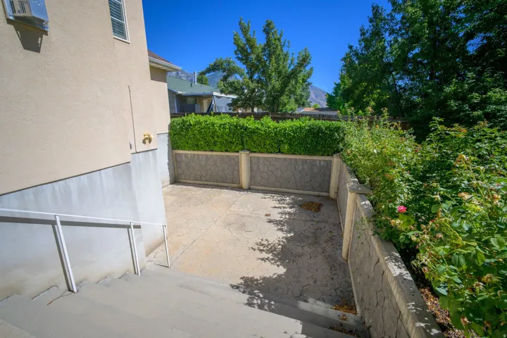 Basement entrance and patio