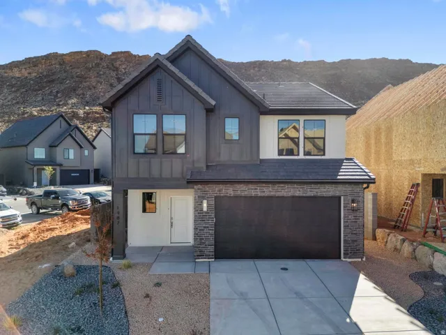 Modern architectural design with board and batten siding