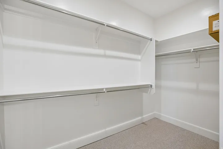 Built-in shelving with hanging rods