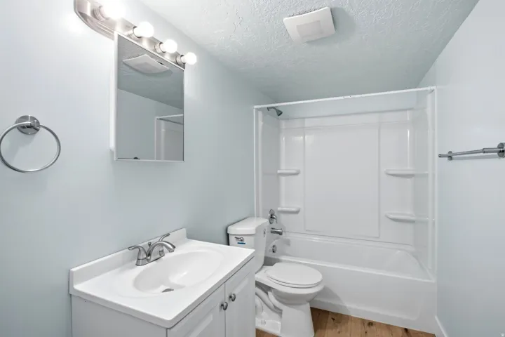 Newly finished basement bathroom.