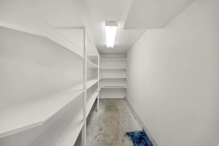 Integrated white shelving units