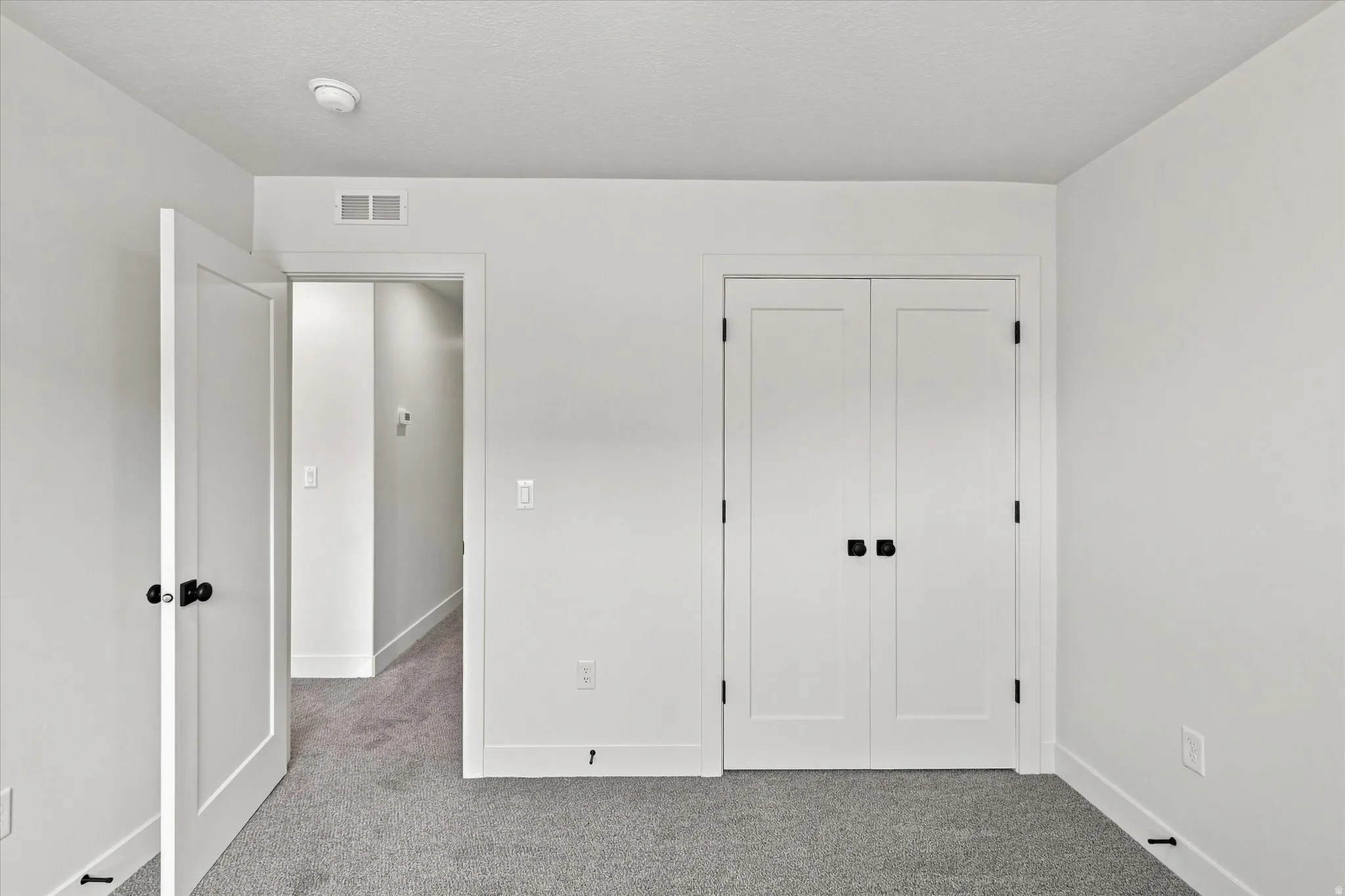 White interior doors with black hardware