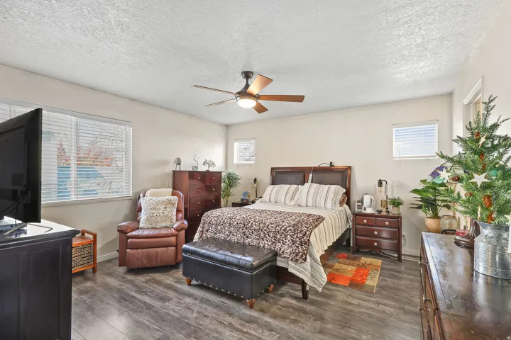 Wood-finish flooring throughout