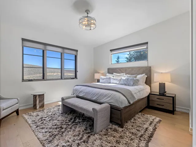 Bright interior with light wood-finish flooring