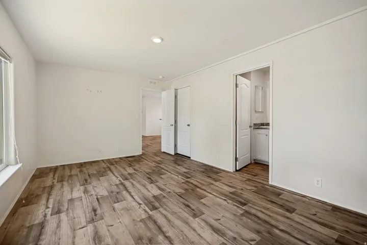 Wood-finish flooring throughout
