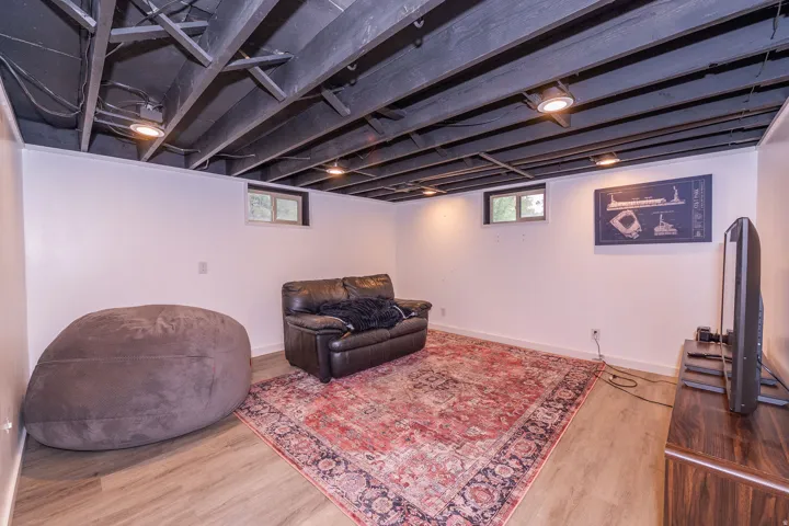 Wood-finish flooring with white walls