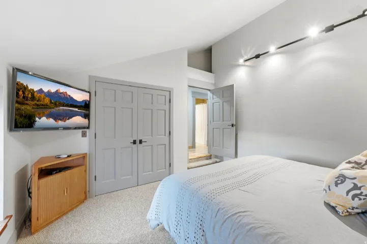 Angled ceiling with track lighting