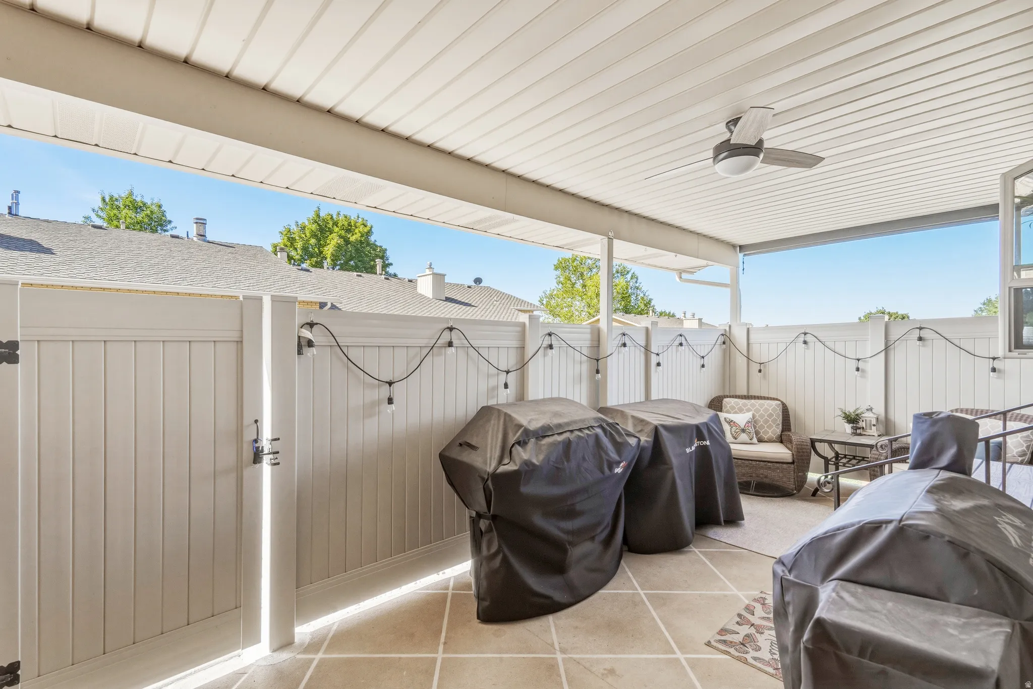 New Vinyl Fencing Around Patio, New Storm Door