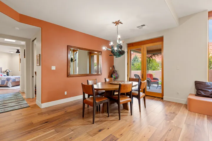 Wood-finish flooring throughout