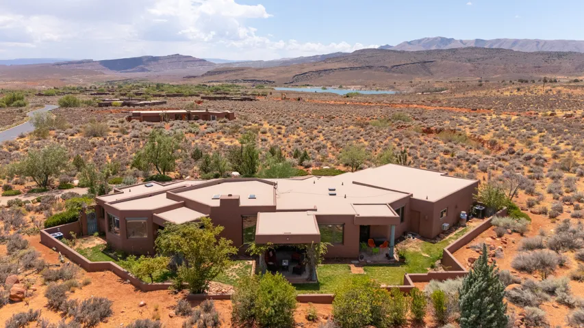 Terracotta-toned exterior with a flat roofline
