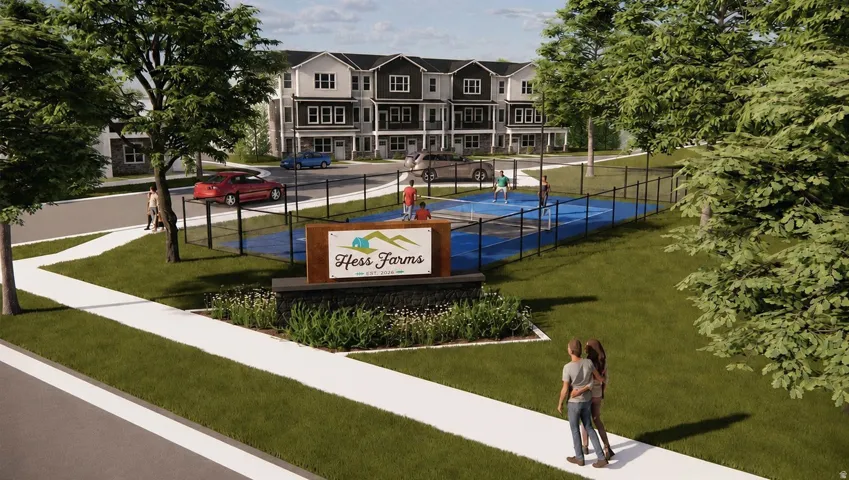 Rendering of the pickle ball court at Hess Farms in beautiful Farmington, Utah.