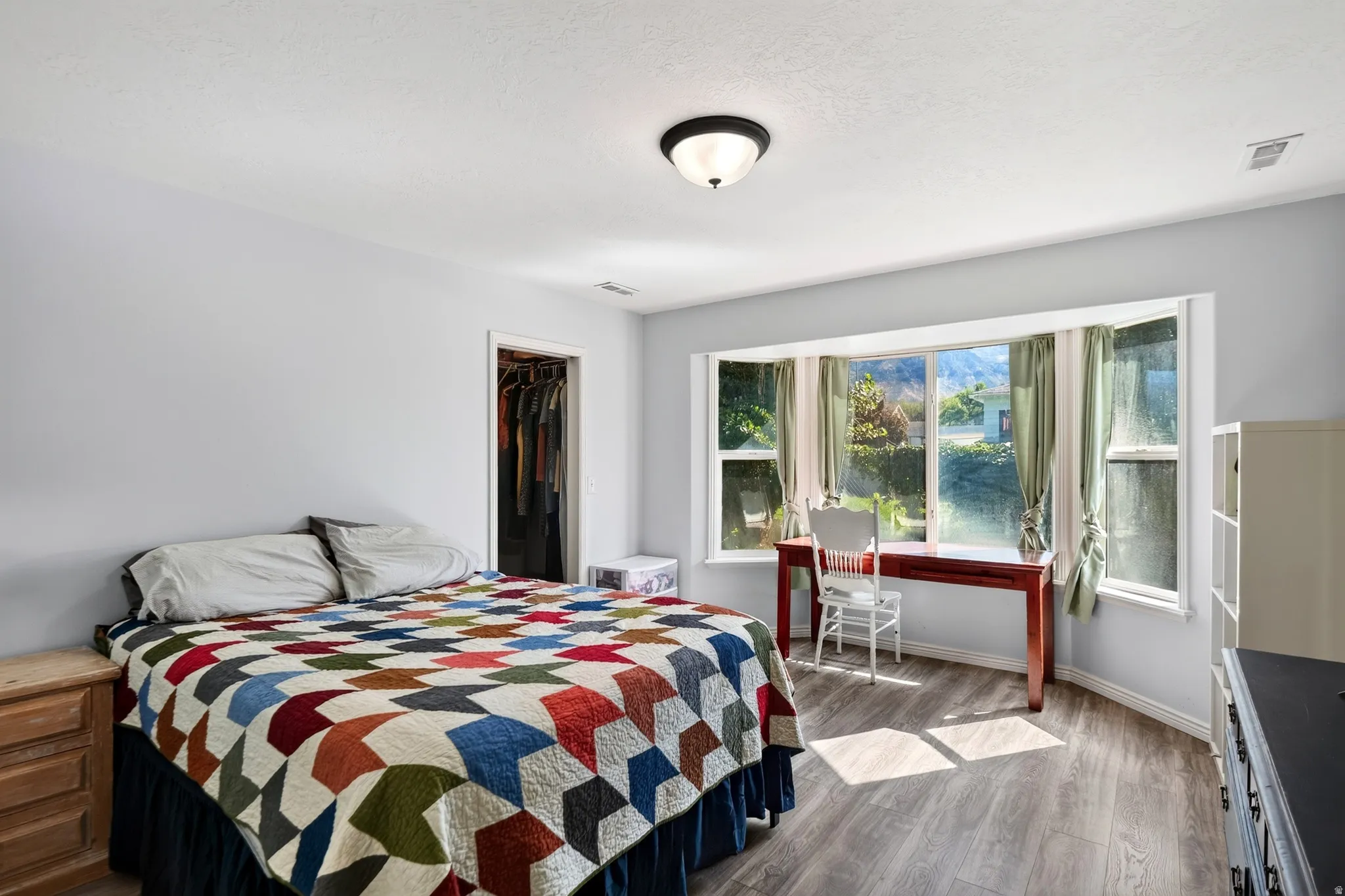 Wood-finish flooring throughout