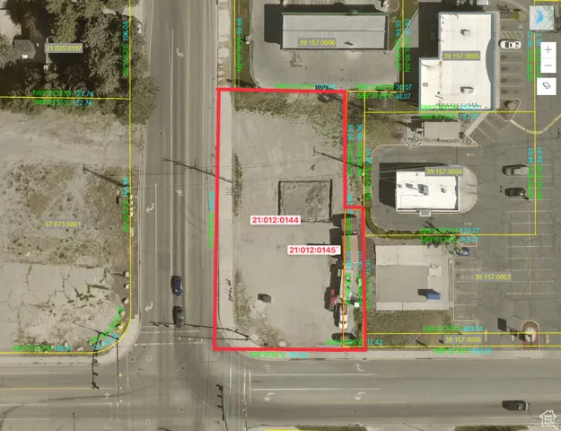 Aerial Property Map. Displaying lot lines, parcel identifiers, and surrounding infrastructure of the property