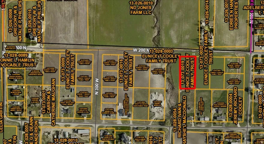 Plat Map. Illustrating property boundaries and ownership information for the specified area