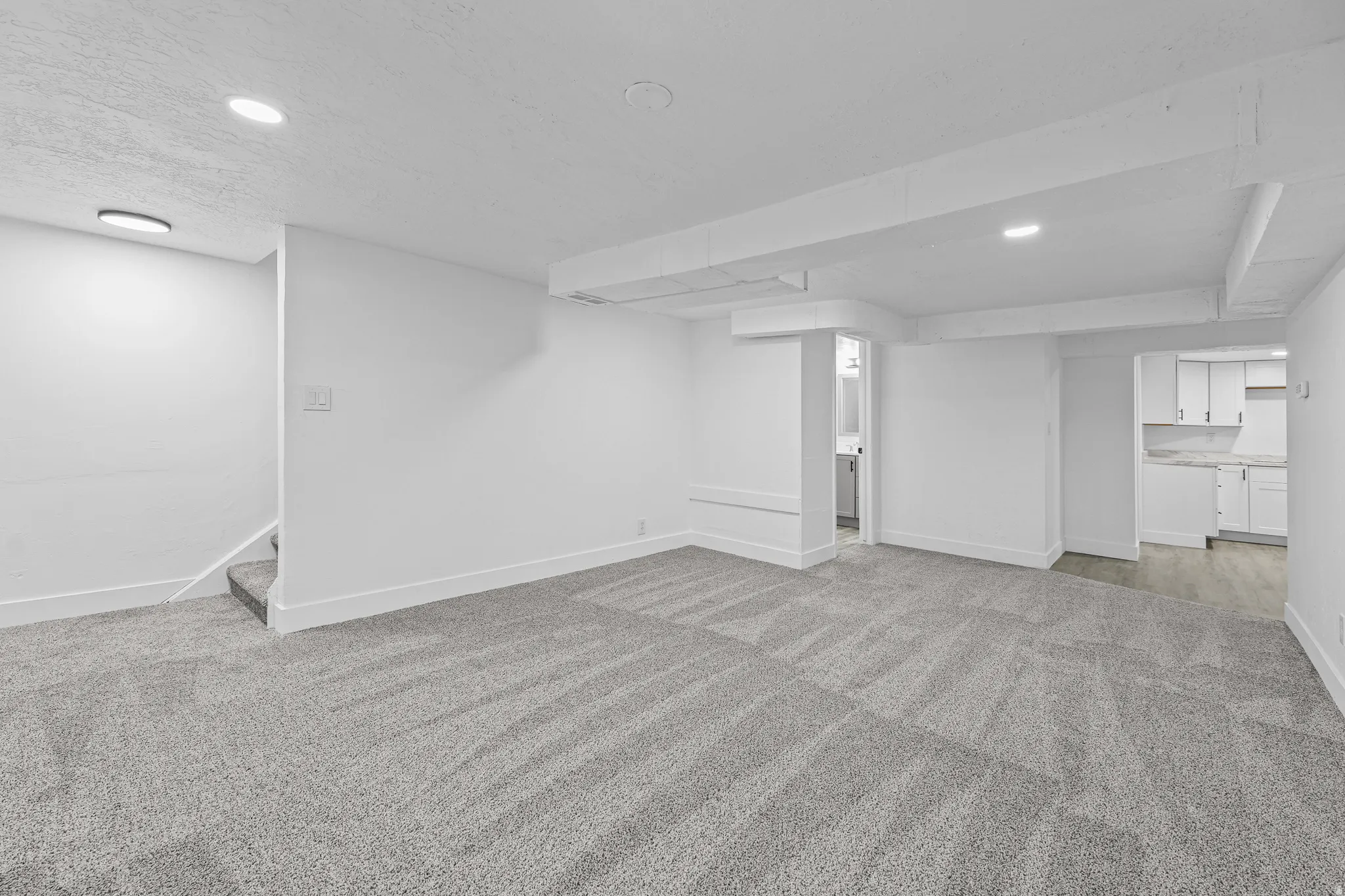 Basement Family room - Newly Finished Sheetrock and New Carpet