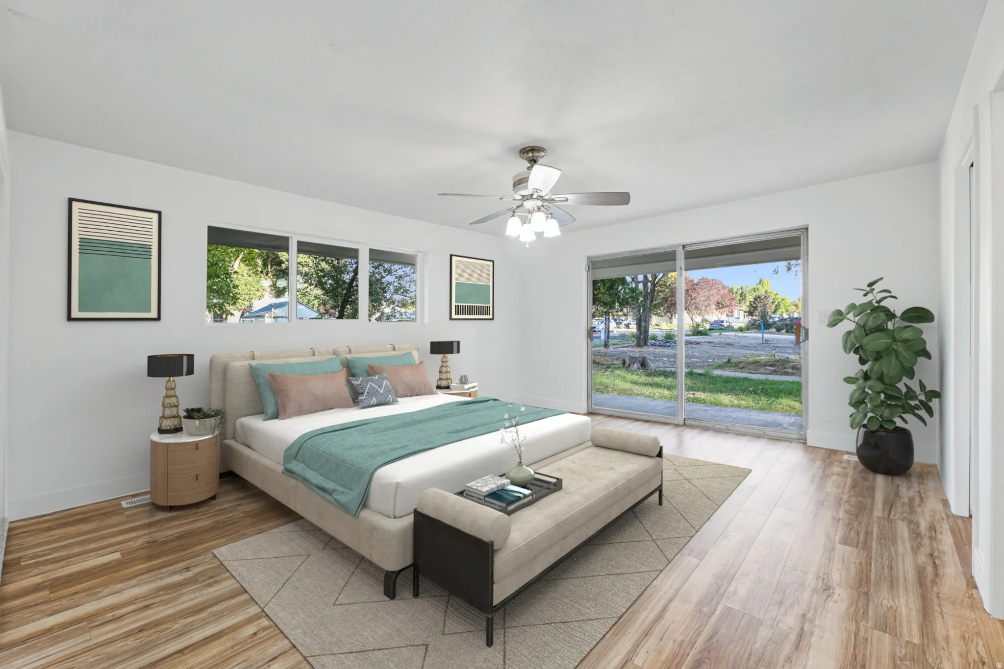 Virtually Staged Spacious Primary Bedroom