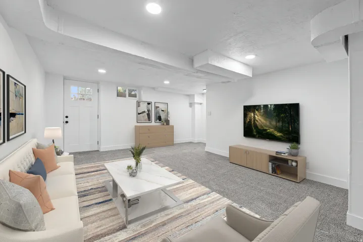 Virtually Staged Famiyl Room with Walk-Out -Can be a Seperate 1 Bedroom Apartment