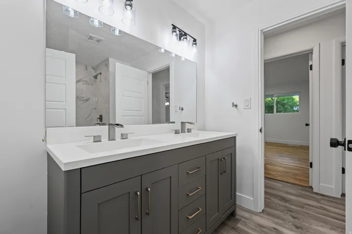 Main Bathroom with Updated Vanity & Double Sinks