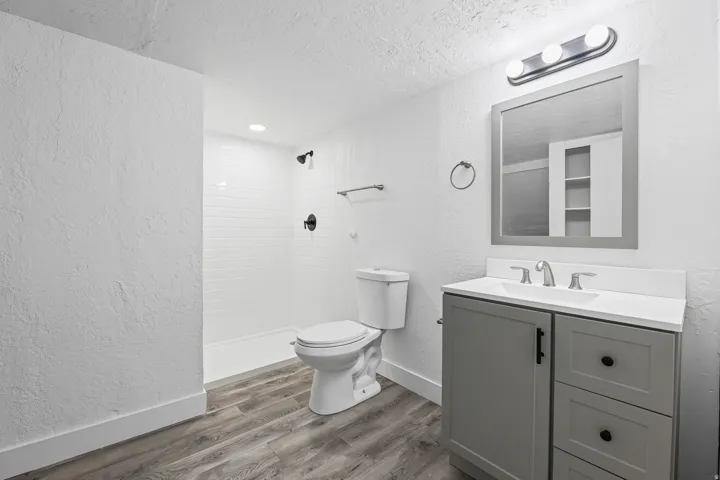 Updated Basement Bathroom with New Shower Enclosure