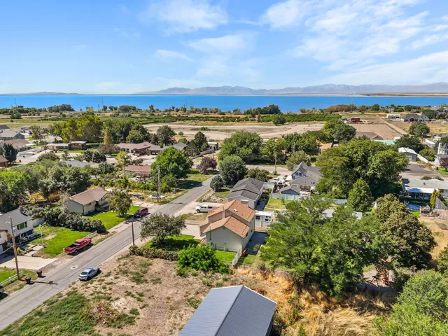 Expansive waterfront scenery with distant mountains