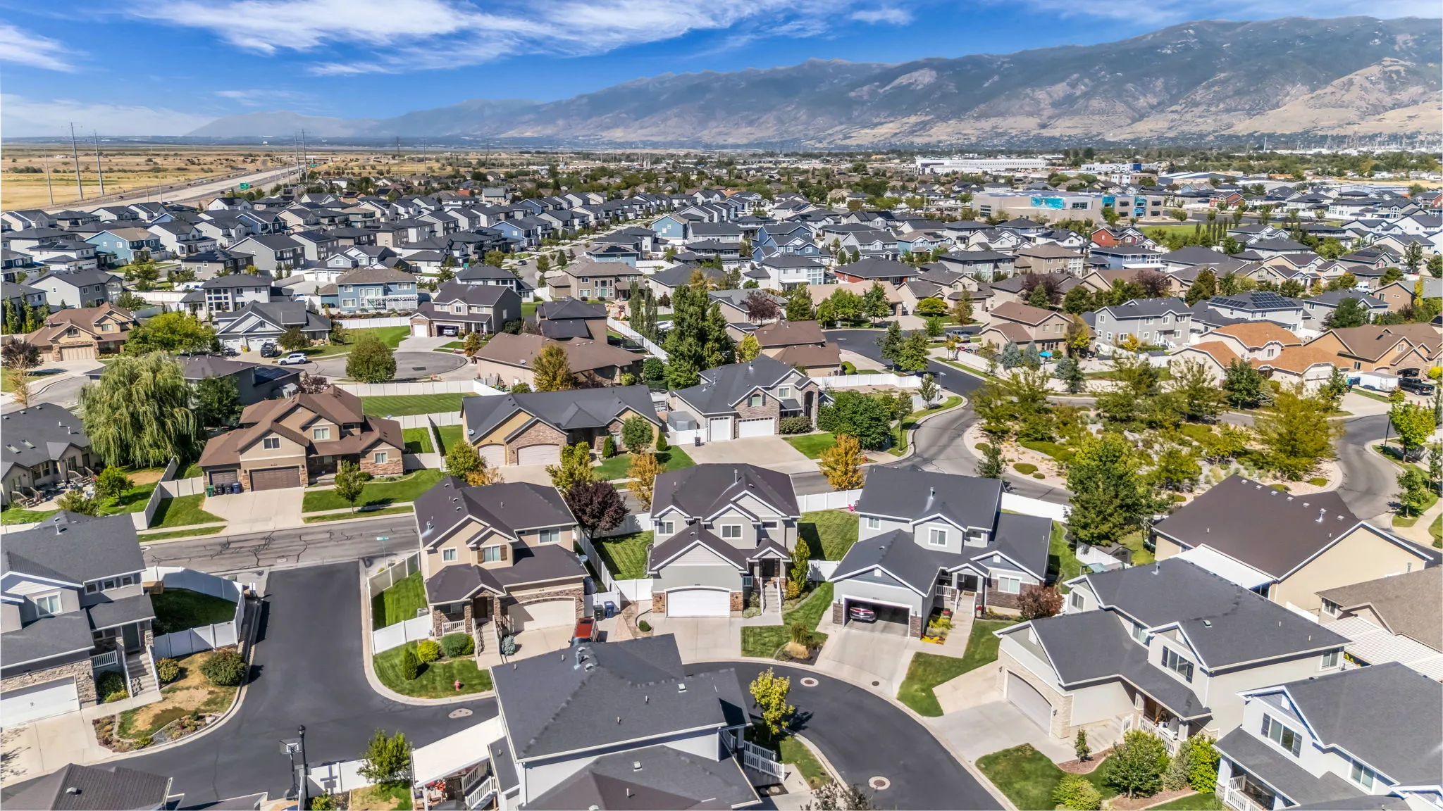 Residential community featuring single-family homes and tree-lined streets