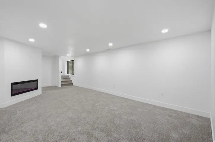 Built in fireplace with changing colors