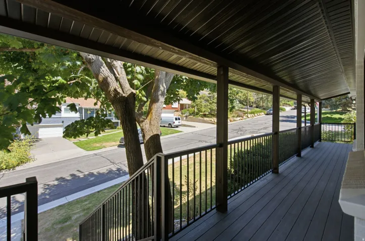 Peaceful covered deck for