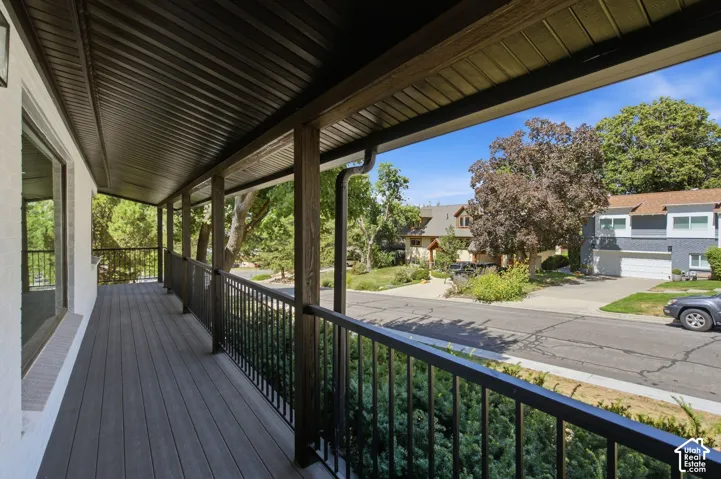 Expansive covered porch overlooking the well-established East Bench location