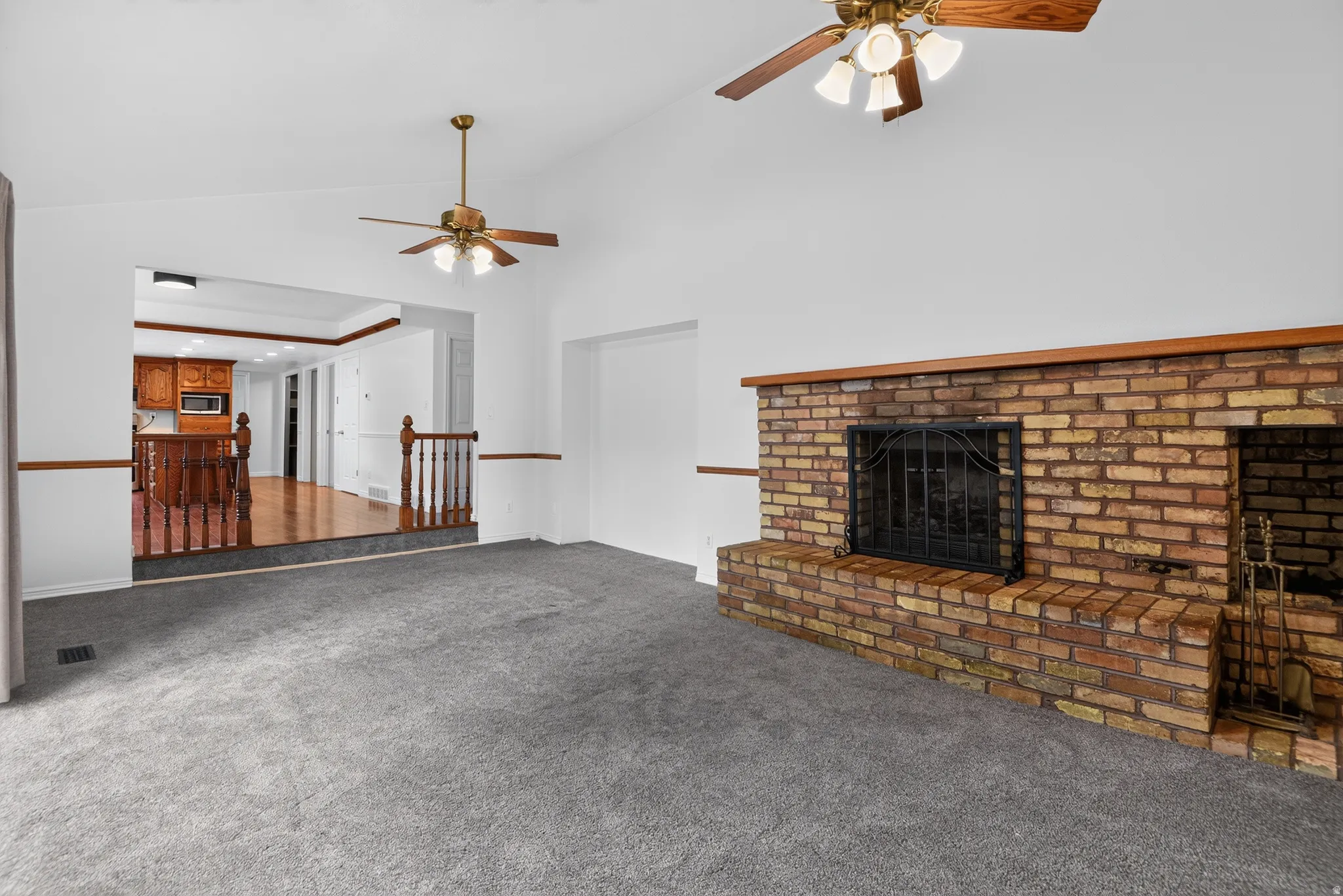 Large Family Room with wood burning fireplace