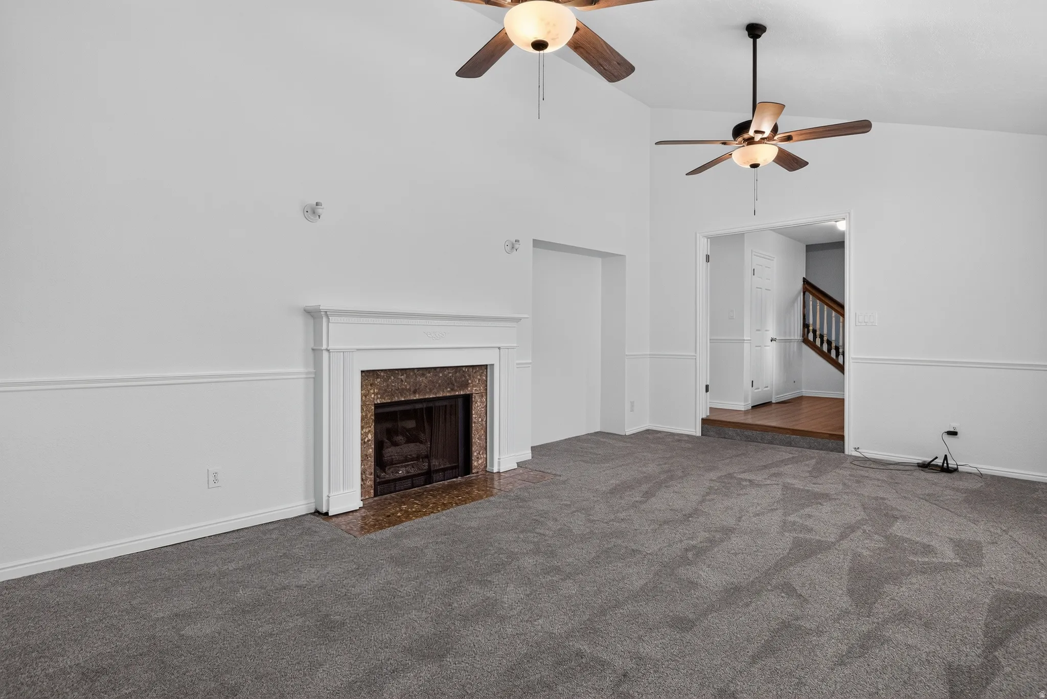 Gas fireplace in the living room.
