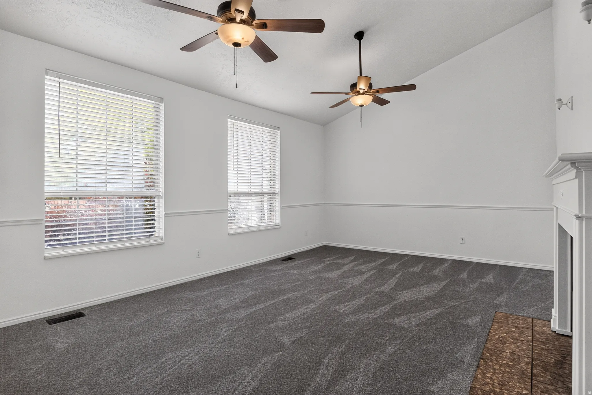 Large living room with vaulted ceilings!