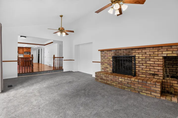 Large Family Room with wood burning fireplace