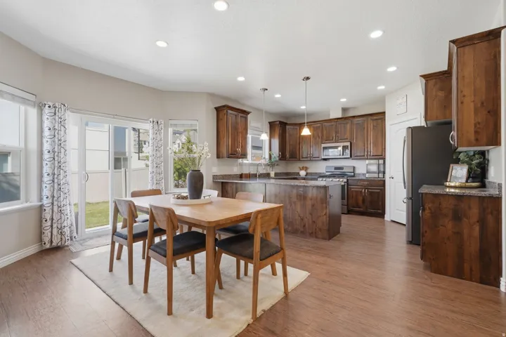 Wood-finish flooring throughout