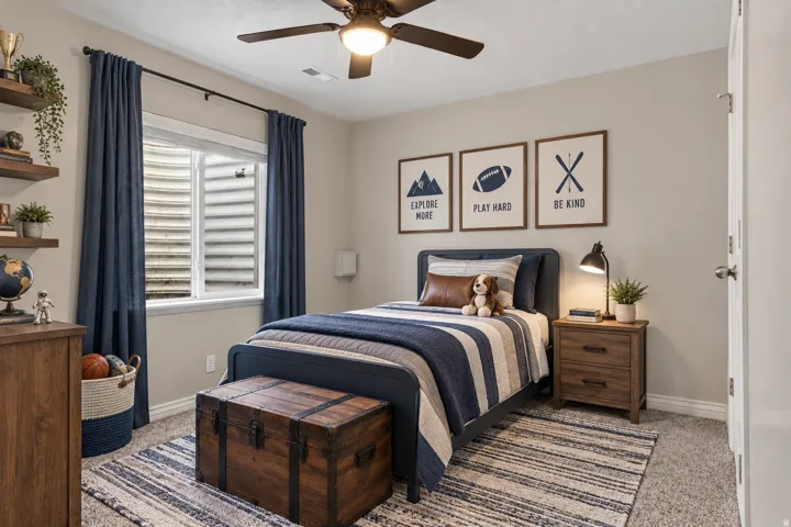 **virtually staged basement bedroom***
