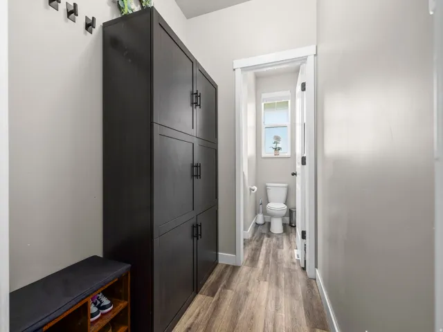 Wood-finish flooring throughout