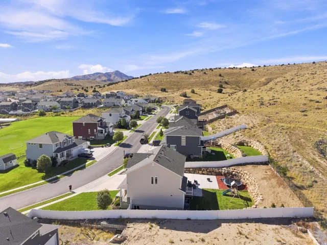Mountain backdrop with expansive open space