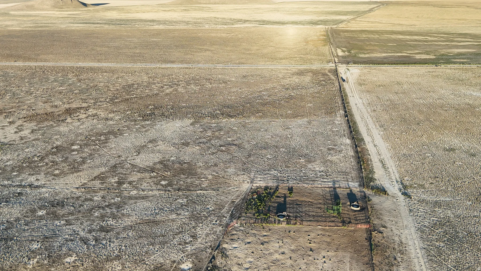 Expansive land plots with discernible boundaries