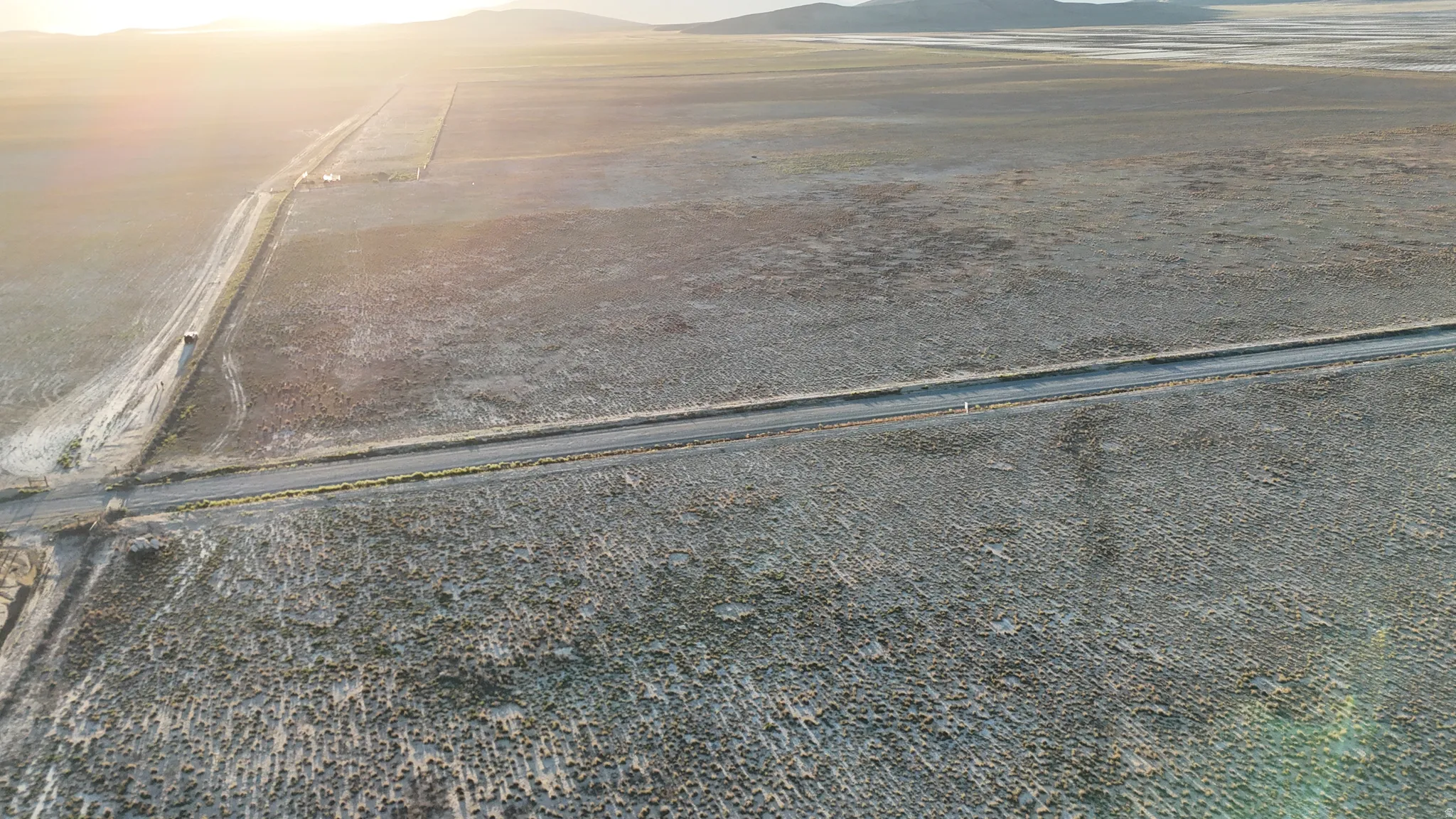 Expansive land parcel with a visible road network