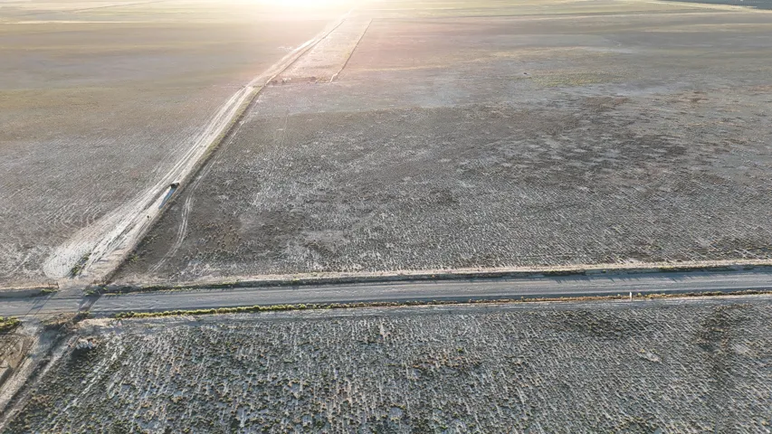 Expansive land parcel with a visible road network