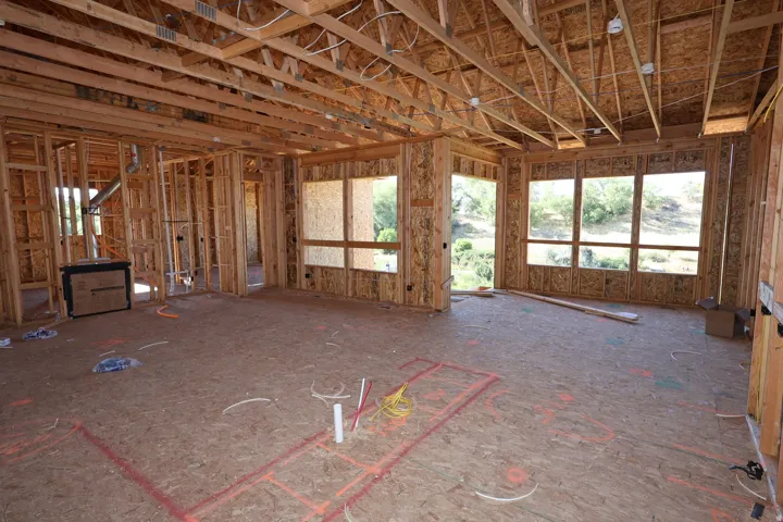 Large Living and Dining Space with views and gas fireplace