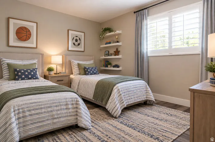 Bedroom virtually staged