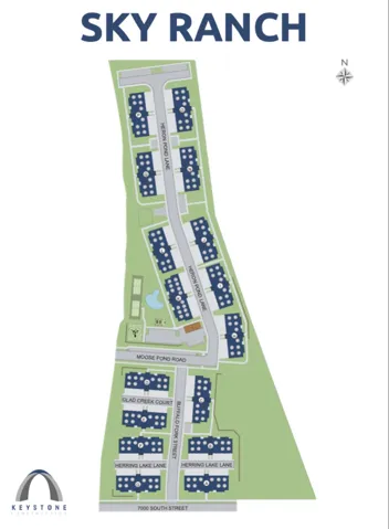 Site Plan. Depicting the layout of properties and thoroughfares within the specified development