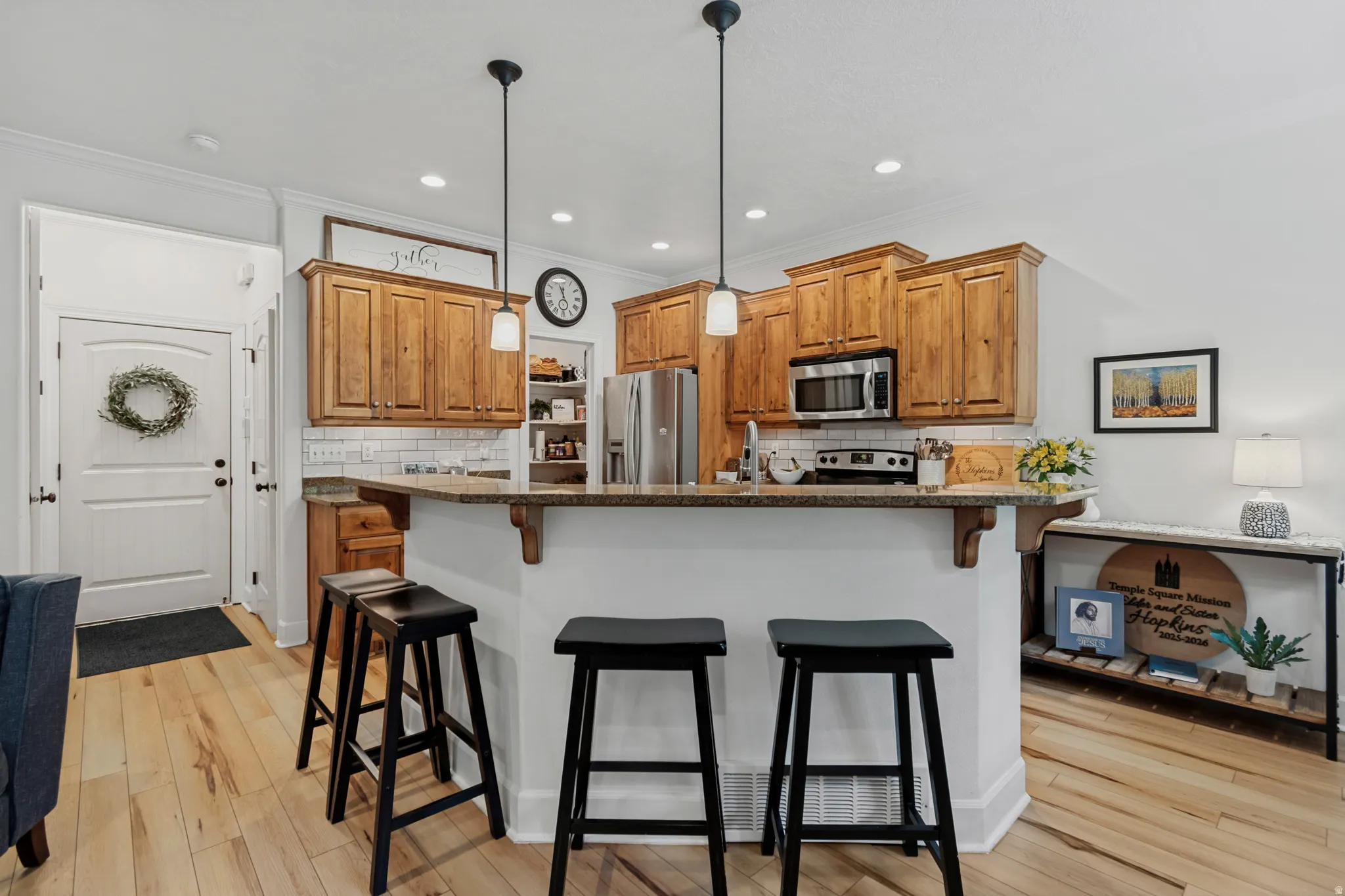 Wood-finish flooring throughout