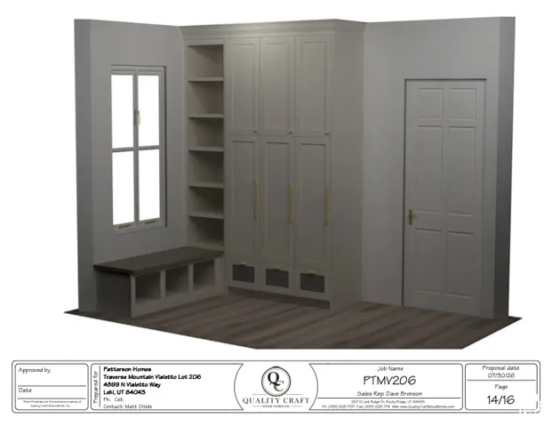 Built-in cabinetry with shelving, storage, and a window bench