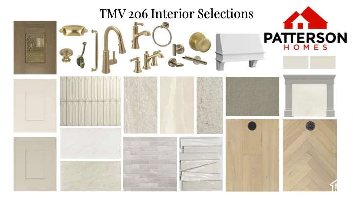 Interior Selections. Displaying various material and finish options for the property's interior spaces
